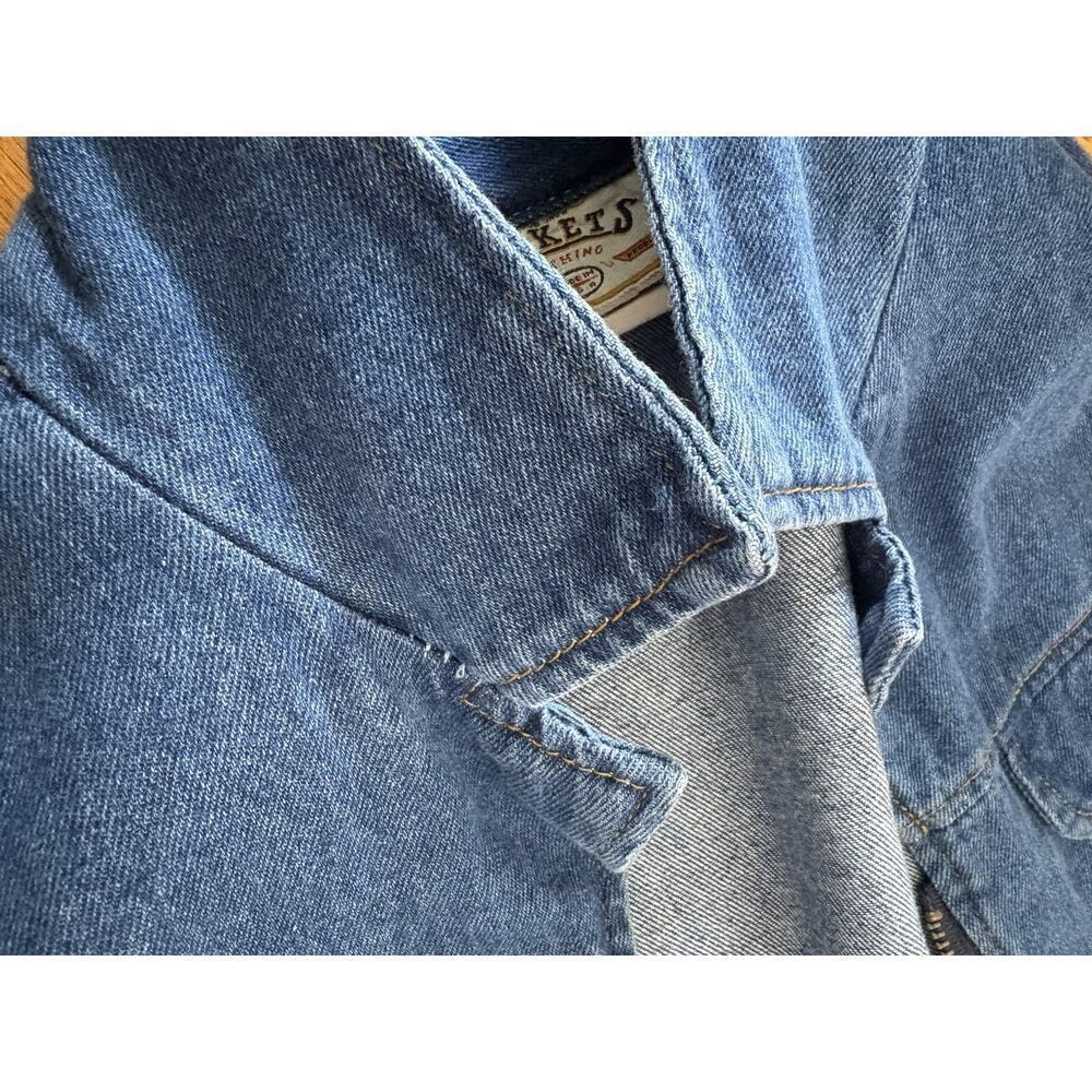 Good show Tickets Clothing Vintage cropped Denim Jean Vest 7/8 western boho zip - Picture 4 of 11